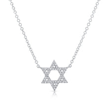 Load image into Gallery viewer, 14k Gold Star Of David Diamond Necklace
