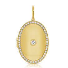 Load image into Gallery viewer, 14K Yellow Gold Diamond Oval Locket Charm
