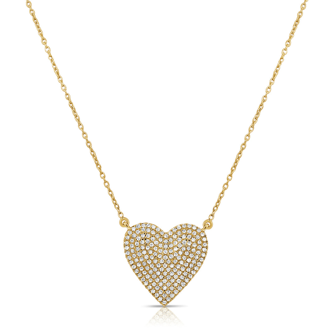 14K Gold Diamond Heart Necklace