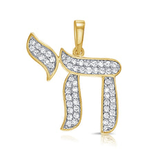Load image into Gallery viewer, 14K Gold and Diamond Chai Charm
