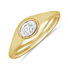 Load image into Gallery viewer, 14K Yellow Gold Oval Diamond Pinky Ring
