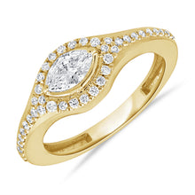 Load image into Gallery viewer, 14K Yellow Gold Diamond Pave Pinky Ring
