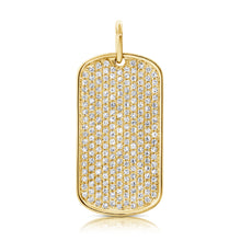 Load image into Gallery viewer, 14K Gold Diamond Large Dog Tag Charm
