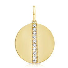 Load image into Gallery viewer, 14K Gold and Diamond Center Circle Charm
