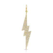 Load image into Gallery viewer, 14K Gold Diamond Large Lightning Bolt Charm
