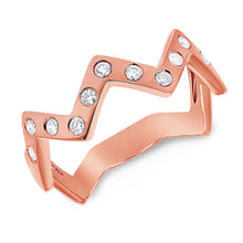 Load image into Gallery viewer, 14K Gold With Diamonds Zig Zag Ring
