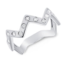 Load image into Gallery viewer, 14K Gold With Diamonds Zig Zag Ring
