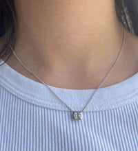 Load image into Gallery viewer, 14K White Gold Diamond Baguette Necklace
