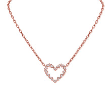 Load image into Gallery viewer, 14K Gold Large Diamond Heart and Paperclip Chain Necklace
