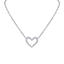 Load image into Gallery viewer, 14K Gold Large Diamond Heart and Paperclip Chain Necklace
