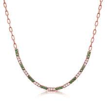 Load image into Gallery viewer, 14K Gold Diamond and Emerald Curve Necklace
