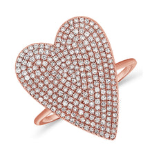 Load image into Gallery viewer, 14K Gold Diamond Large Heart Ring
