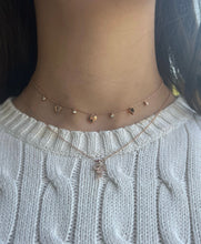 Load image into Gallery viewer, 14K Rose Gold Alternate Heart and Bezel Necklace
