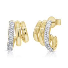 Load image into Gallery viewer, 14K Yellow Gold Diamond Rounded Cage Earrings
