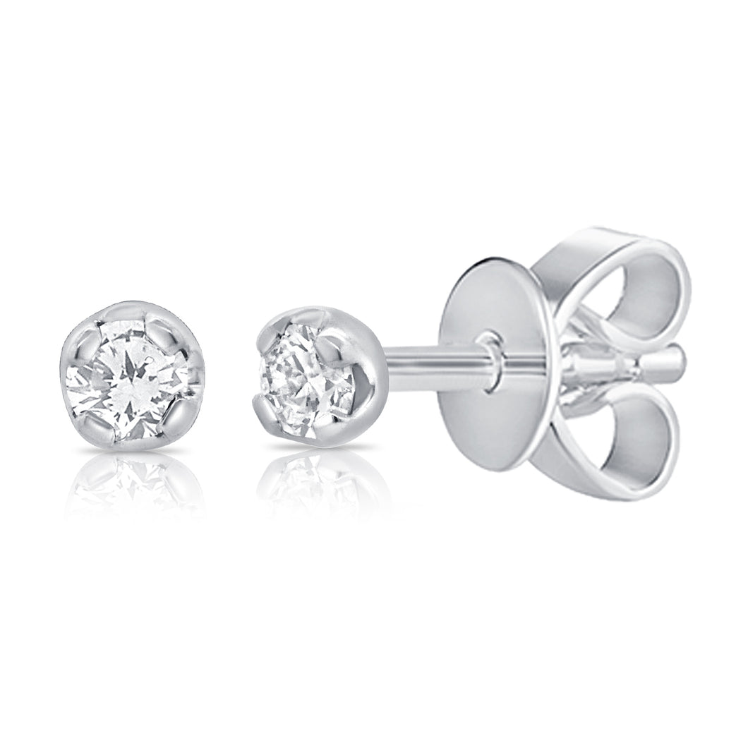 14K Gold Diamond Circle Stud (Second Hole/Sold as a Single Only)