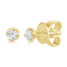Load image into Gallery viewer, 14K Gold Diamond Square Stud
