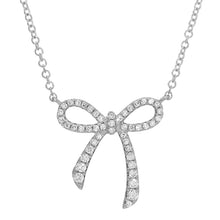 Load image into Gallery viewer, 14K Gold Diamond Medium Bow Necklace
