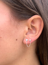 Load image into Gallery viewer, 14K Gold Diamond Stud Chain Earring (second hole)
