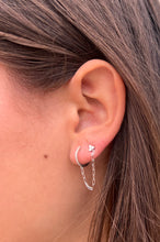 Load image into Gallery viewer, 14K Gold Diamond Cluster and Huggie Earring (second hole)
