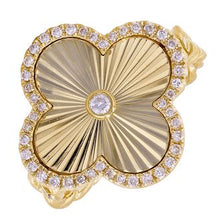 Load image into Gallery viewer, 14K Yellow Gold Diamond Clover Ring
