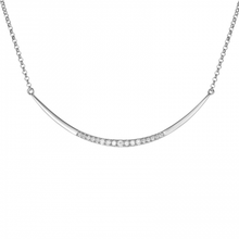 Load image into Gallery viewer, 14k Gold Diamond Curved Bar Necklace
