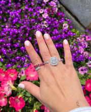 Load image into Gallery viewer, 14K White Gold Double Finger with Diamond Baguette Ring
