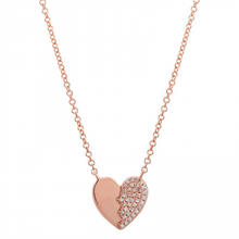 Load image into Gallery viewer, 14K Gold Half Diamond Heart Necklace
