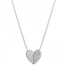 Load image into Gallery viewer, 14K Gold Half Diamond Heart Necklace
