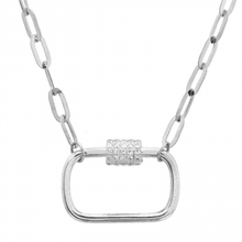 Load image into Gallery viewer, 14K Gold Diamond Carabiner Link Chain Necklace
