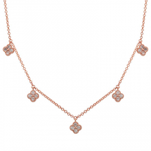 Load image into Gallery viewer, 14K Yellow Gold Clover Diamond Necklace
