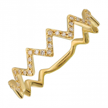 Load image into Gallery viewer, 14K Gold Diamond Zig Zag Ring
