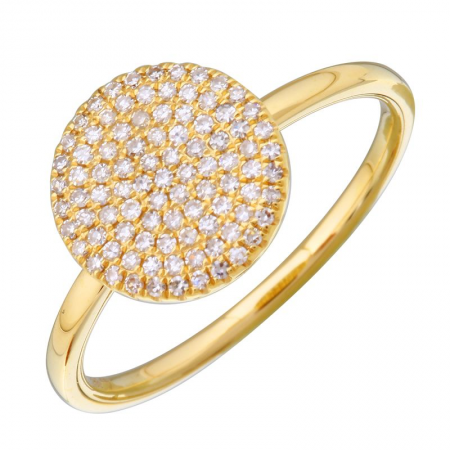 14K Gold Circle Diamond Ring