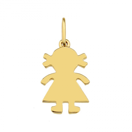 14K Yellow Gold Little Girl Engravable Charm