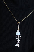 Load image into Gallery viewer, 14K Yellow Gold Diamond Mother of Pearl Fish Charm
