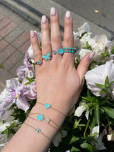 Load image into Gallery viewer, 14K Gold and Diamond Turquoise Heart Bracelet
