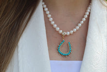 Load image into Gallery viewer, 14K Yellow Gold Diamond Turquoise Charm
