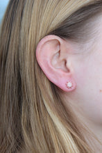 Load image into Gallery viewer, 14K Gold Small Diamond Starburst Studs
