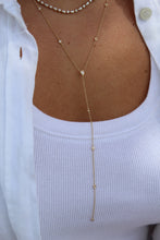Load image into Gallery viewer, 14K Yellow Gold Diamond Pear Bezel Lariat Necklace
