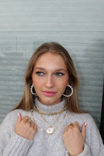 Load image into Gallery viewer, 14K Yellow Gold Pearl Hoop Earrings
