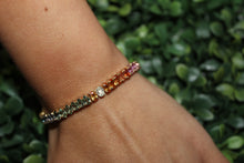Load image into Gallery viewer, 14K Yellow Gold Rainbow Tennis Bracelet
