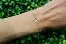 Load image into Gallery viewer, 14K Yellow Gold Diamond Square Bow Bracelet
