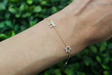 Load image into Gallery viewer, 14K Yellow Gold Diamond Jewish Pride Bracelet
