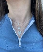 Load image into Gallery viewer, 14K Gold Diamond Medium Elongated Heart Necklace
