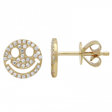 Load image into Gallery viewer, 14K Gold Large Smile Studs
