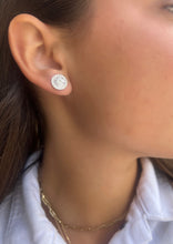 Load image into Gallery viewer, 14K White Gold Diamond Disc Earring
