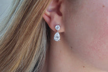 Load image into Gallery viewer, 14K White Gold Lab Grown Diamonds Pear Drop Earrings
