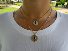 Load image into Gallery viewer, 14K Yellow Gold Paperclip Chain with Rainbow Diamond Charm
