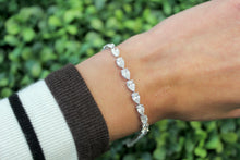 Load image into Gallery viewer, 14K White Gold Lab Grown 10.5ct Pear Tennis Bracelet
