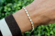 Load image into Gallery viewer, 14K Yellow Gold Lab Grown 7.5ct Pear Tennis Bracelet
