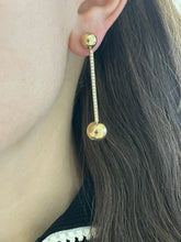 Load image into Gallery viewer, 14K Yellow Gold Ball Diamond Stick Earrings

